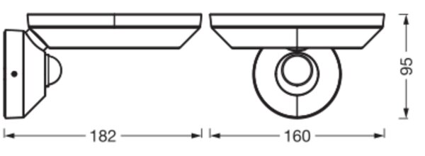 LED Wandleuchte Sensor Dunkelgrau Alu 3000 K IP65 OSRAM