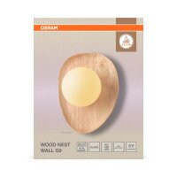 Wandleuchte Weiß Holz Glas G9 H:26 cm modern OSRAM