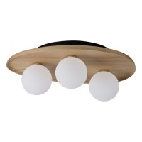 Deckenleuchte Weiß Holz Glas G9 L:50 cm blendarm OSRAM