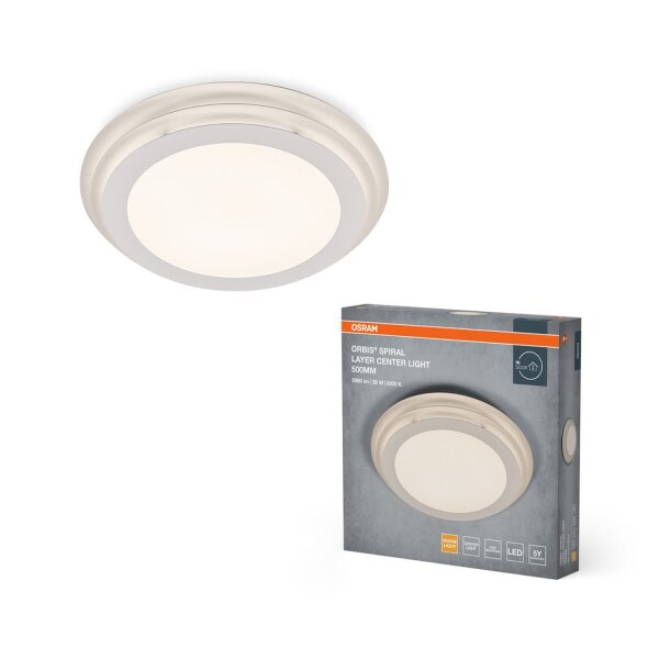 LED Deckenleuchte Weiß Metall 3000K Ø50cm rund OSRAM