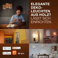Wandlampe Schwarz Holz E27 H:30 cm modern OSRAM