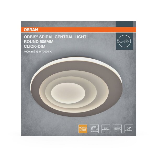 LED Deckenleuchte Click-DIM Grau Metall 3000 K OSRAM