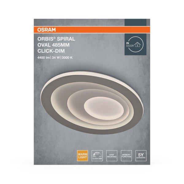 LED Deckenleuchte Click-DIM Grau 3000K L:38,5cm OSRAM