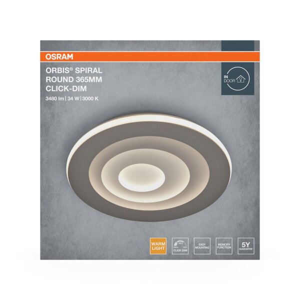 LED Deckenlampe Click-DIM Grau 3000K L:36,5cm OSRAM