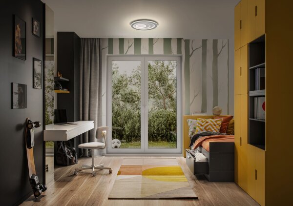 LED Deckenleuchte Click-DIM Metall Grau 3000K OSRAM