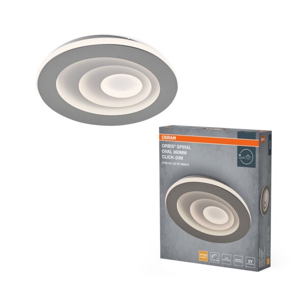 LED Deckenleuchte Click-DIM Metall Grau 3000K OSRAM