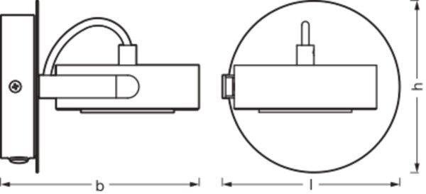 LED Deckenspot Schwarz Metall 3000 K B:12,5 cm OSRAM