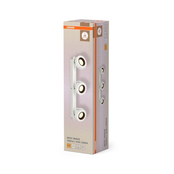 LED Deckenstrahler verstellbar Weiß Metall 3000 K OSRAM