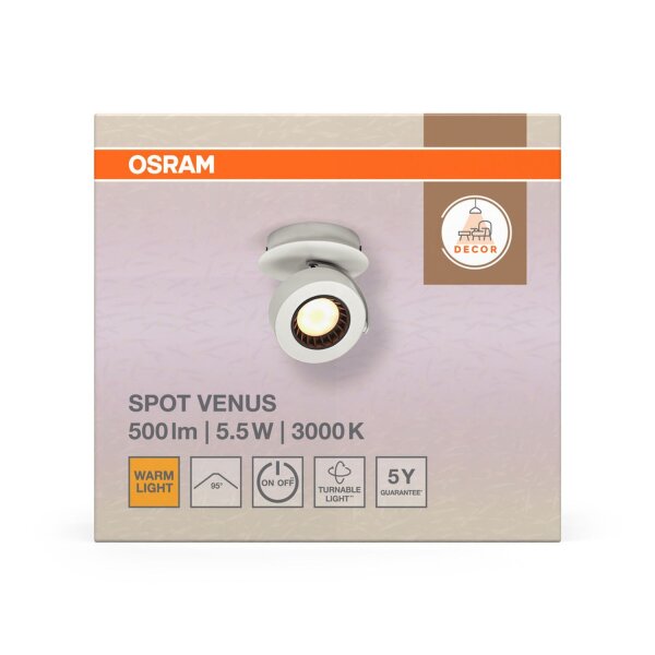 LED Deckenspot schwenkbar Weiß 3000 K H:12 cm OSRAM