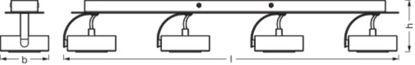LED Deckenstrahler Weiß Stahl 3000 K L:69,5 cm OSRAM
