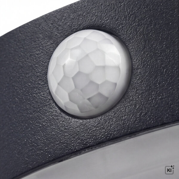 LED Solar Deckenleuchte Sensor Schwarz Alu 3000K IP44
