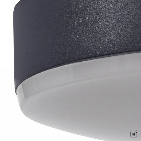 LED Solar Deckenleuchte Sensor Schwarz Alu 3000K IP44