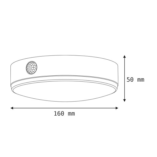 LED Solar Deckenleuchte Sensor Schwarz Alu 3000K IP44
