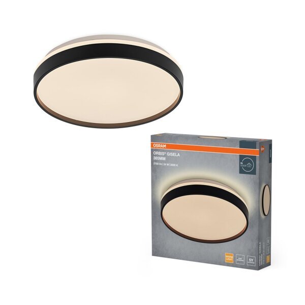 LED Deckenleuchte Schwarz Metall 3000K Ø38,5cm OSRAM