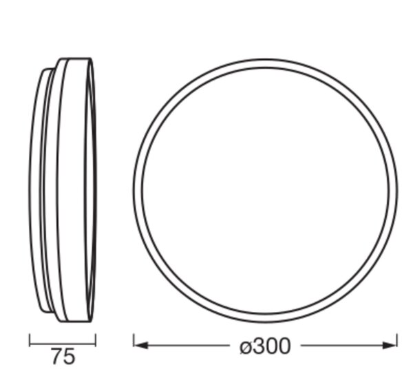 LED Deckenleuchte Schwarz Metall 3000K Ø30cm rund OSRAM