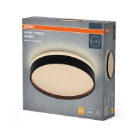 LED Deckenleuchte Schwarz Metall 3000K &Oslash;30cm rund...