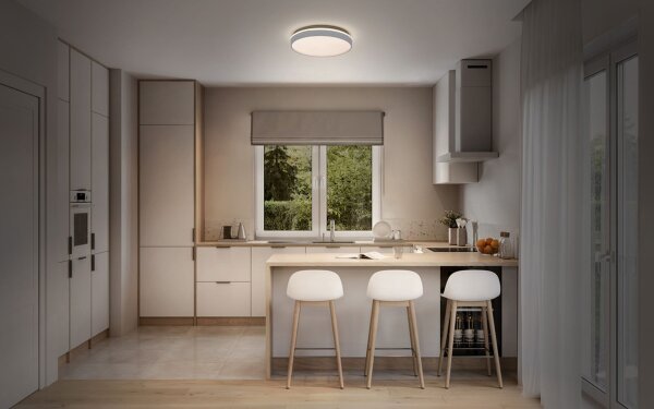 LED Deckenlampe Silber Metall 3000K Ø48,5cm rund OSRAM