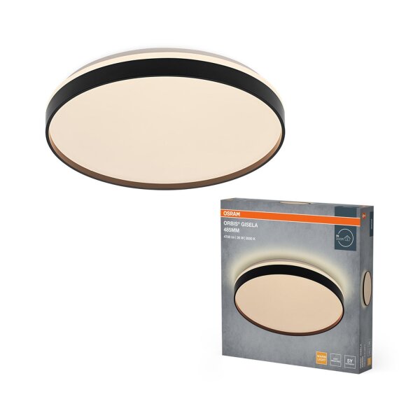 LED Deckenleuchte Schwarz Metall 3000K Ø48,5cm OSRAM