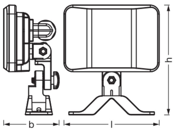 LED Außenstrahler Schwarz Alu 4000 K IP65 B:16 cm OSRAM