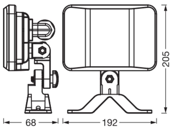 LED Außenstrahler Schwarz Alu 4000K IP65 B:19,2cm OSRAM
