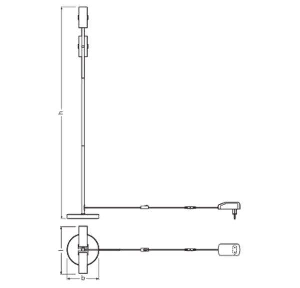 LED Stehleuchte Metall CCT Schwarz H:152,5 cm OSRAM