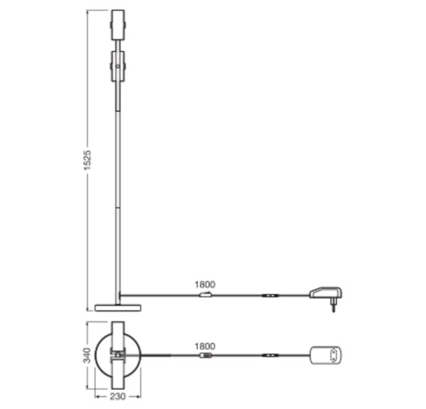 LED Stehleuchte Metall CCT Schwarz H:152,5 cm OSRAM