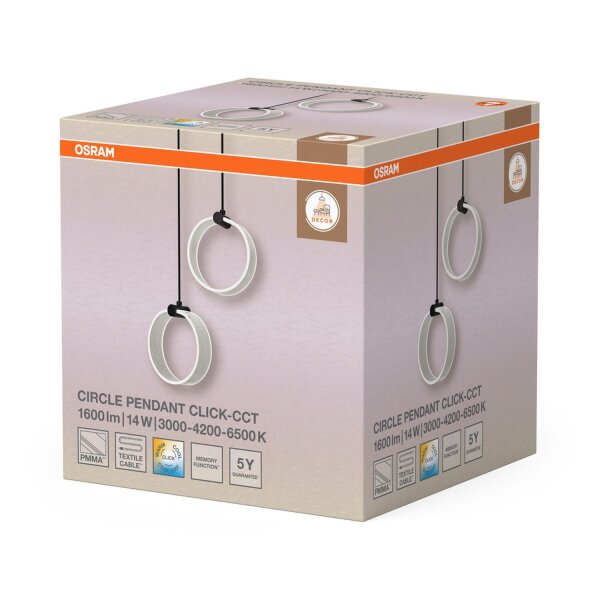 LED Hängelampe CCT 2-flammig Schwarz Metall OSRAM