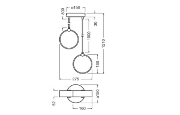 LED Hängelampe CCT 2-flammig Schwarz Metall OSRAM