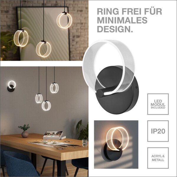 LED Hängelampe CCT 2-flammig Schwarz Metall OSRAM