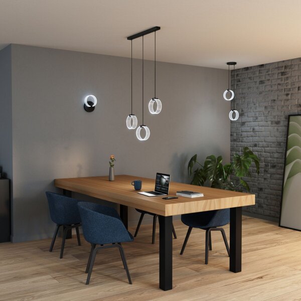 LED Pendelleuchte CCT 3-flammig Schwarz L:66 cm OSRAM