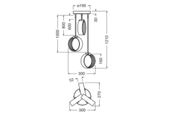 LED Hängelampe CCT 3-flammig Schwarz L:28 cm OSRAM