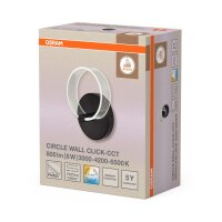 LED Wandleuchte CCT Schwarz Metall B:22,5 cm OSRAM