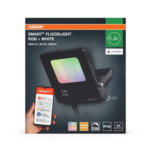 LED Außenstrahler RGBW Dunkelgrau Alu IP65 OSRAM