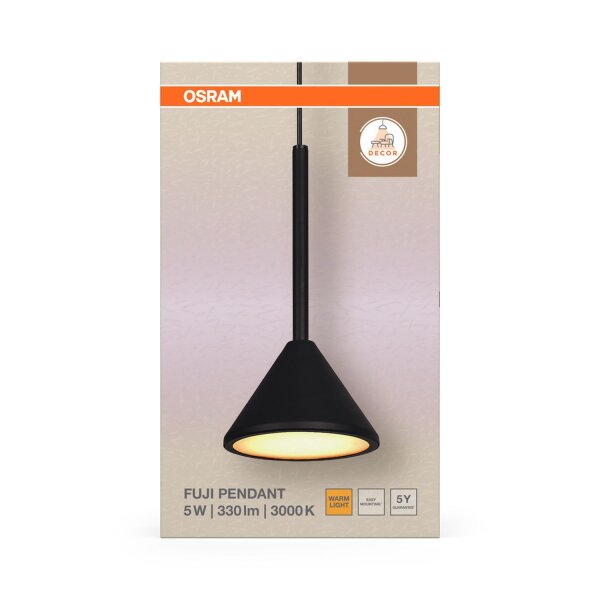 LED Pendelleuchte Schwarz 3000 K Ø12 cm modern OSRAM