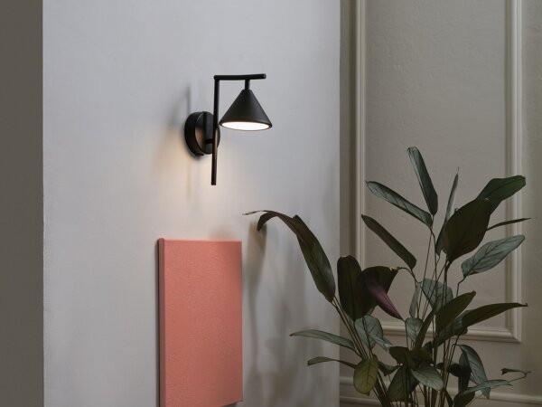LED Wandleuchte Schwarz 3000 K B:12 cm Metall OSRAM