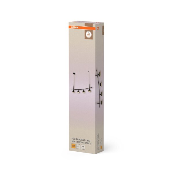 LED Pendelleuchte Schwarz Metall 3000 K 120,5 cm OSRAM