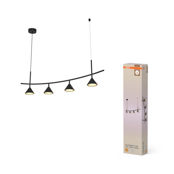 LED Pendelleuchte Schwarz Metall 3000 K 120,5 cm OSRAM