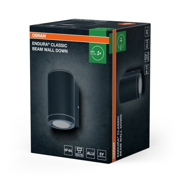 Up Down Wandlampe Alu Anthrazit IP44 GU10 H:14,6 cm