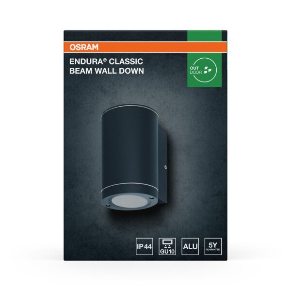 Up Down Wandlampe Alu Anthrazit IP44 GU10 H:14,6 cm
