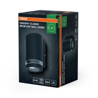 Wandlampe Dunkelgrau Alu Glas IP44 GU10 H:16 cm OSRAM