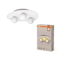Deckenleuchte Gips Glas Weiß G9 L:50 cm modern OSRAM