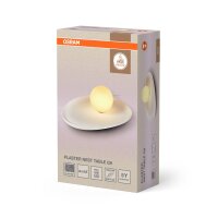 Tischleuchte Weiß Gips Glas G9 H:13,5 cm wohnlich...