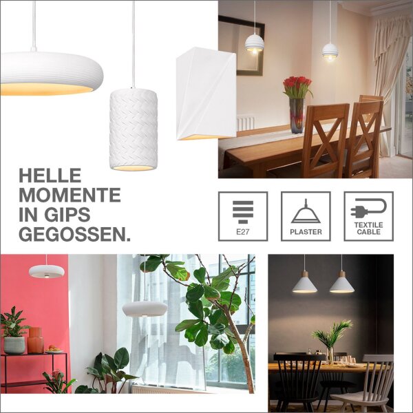 Wandlampe Gips Glas Weiß G9 H:26 cm gemütlich OSRAM