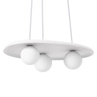 Pendelleuchte Gips Glas Weiß G9 L:50 cm blendarm OSRAM