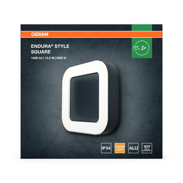 LED Wandleuchte Anthrazit Alu 3000 K IP54 OSRAM