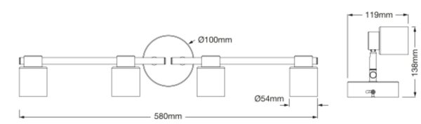 Deckenstrahler schwenkbar Metall Schwarz GU10 OSRAM