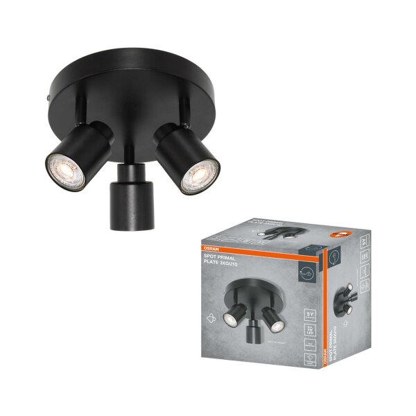 Spot Schwarz Metall schwenkbar flexibel GU10 OSRAM