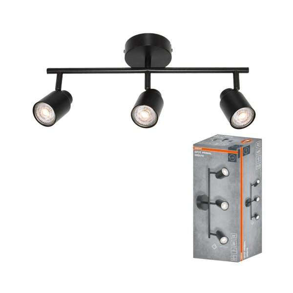 Spot Metall Schwarz schwenkbar flexibel GU10 OSRAM