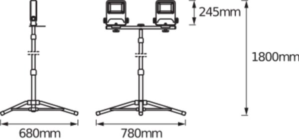 LED Arbeitsleuchte schwenkbar Orange Metall IP65 180 cm