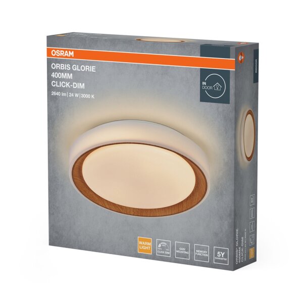 LED Deckenlampe Click-DIM Weiß 3000K rund Ø39,5cm OSRAM
